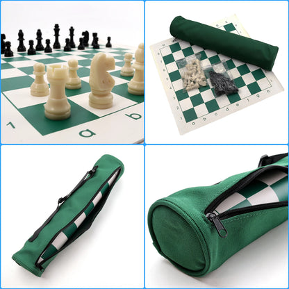 Chess Set PU Leather Chess Sets Travel Folding Board Games Parent Child Interactive Educational Toys Desktop Puzzle Board Game F