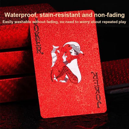 Red Style Playing Cards Playing Cards With Dragon Backing PET Waterproof Deck Of Cards For Family Board Game Gift