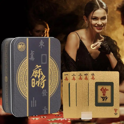 Mahjong Playing Cards 146pcs Ma hjong Cards Set  PVC frosted Thicken Handheld Poker Waterproof Chinese / American Majhong