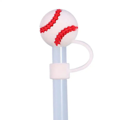 1pc Straw Topper Dust Proof Plugs Basketball Football Shape Covers Reusable Cute Soccer Ball Caps Baseball