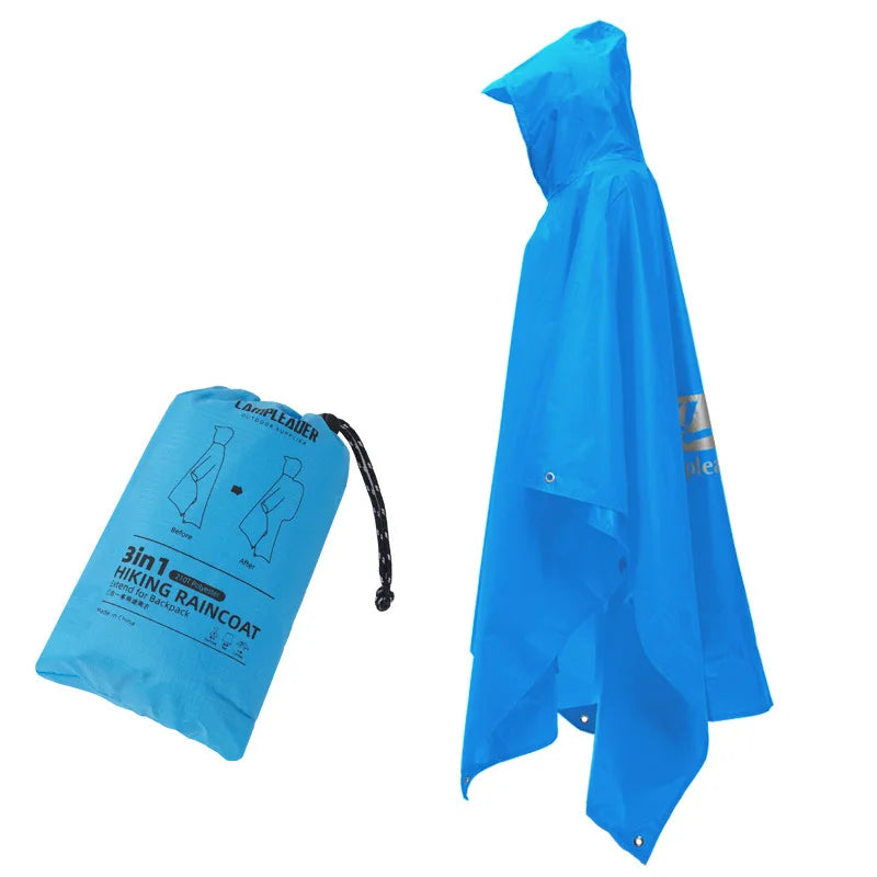 3-in-1 Waterproof Lightweight Unisex Raincoat Hiking,Raincoat Hiking Multifunctional Outdoor Activity Rain Gear Tent Cover