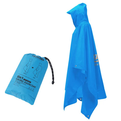 3-in-1 Waterproof Lightweight Unisex Raincoat Hiking,Raincoat Hiking Multifunctional Outdoor Activity Rain Gear Tent Cover