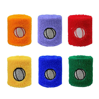 6pcs Sports Sweatbands Moisture Wicking Athletic Terry Cloth Kids Wristband For Football Tennis Basketball Running Gym Working