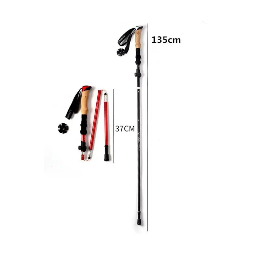 Ultralight Aluminum Outdoor Trekking Poles EVA 5 Section Walking Sticks Telescopic Quick Adjustable Locks Wading Staff Women