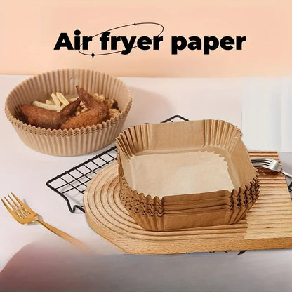 100/50pcs Non-Stick Air Fryer Disposable Paper Liners,Compatible with Most Air Fryer Models,Baking Sheets for Baking,Frying Food