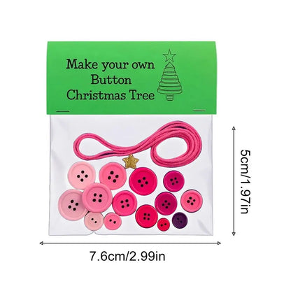 Santa Button Ornament Kits Handmade Button Snowman Craft Kit Christmas Tree Pendant Ornament for 2025 Xmas Navidad Party