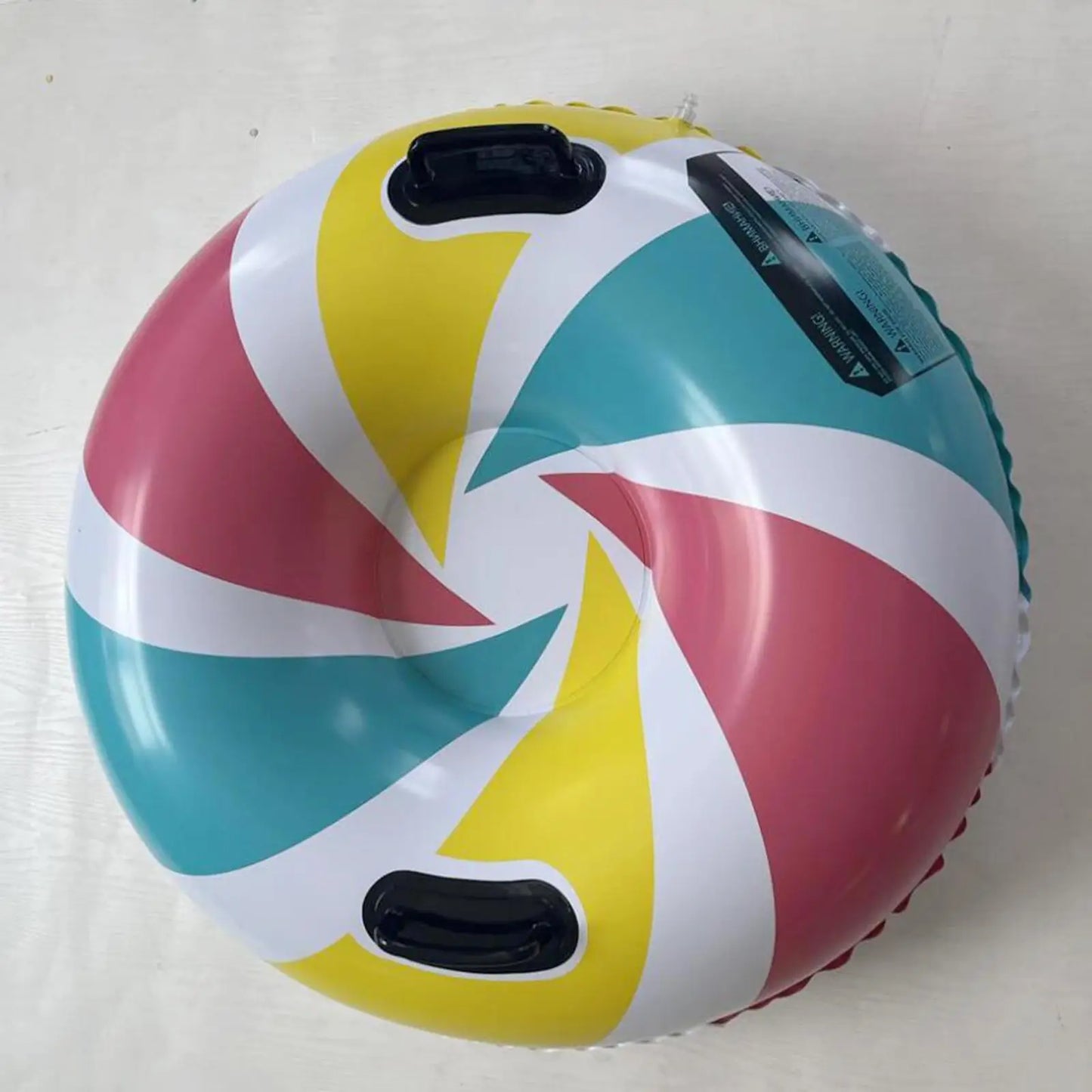 Winter Snow Tube 35.83inch Kids Adults Sledding Sleigh Inflatable Snow Sled Foldable Cold-resistant Ski Circle with Handles