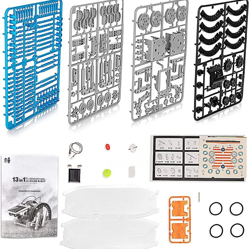 13-in-1 Solar Powered Robot Kit STEM Educational DIY Assembly Toy with Intelligent Science Puzzles Creative Gifts for Boys Girls