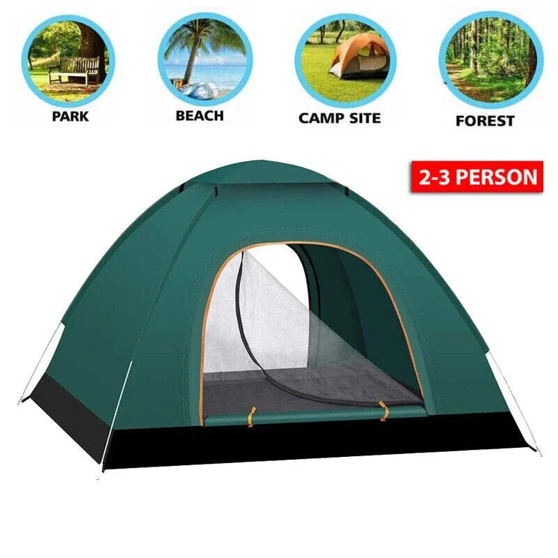 Automatic Pop Up Outdoor Camping Hiking Waterproof Sun Proof Tent Portable Backpacking Folding Tents Travelling Tools 2-3 Person