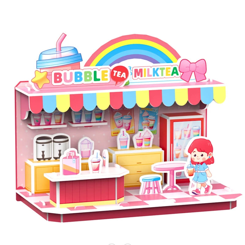 3D Puzzle Convenience Store, Car Store, Sports Store, Toy Store, DIY Puzzle Jigsaw Assembly Model