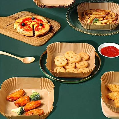 100/50pcs Non-Stick Air Fryer Disposable Paper Liners,Compatible with Most Air Fryer Models,Baking Sheets for Baking,Frying Food