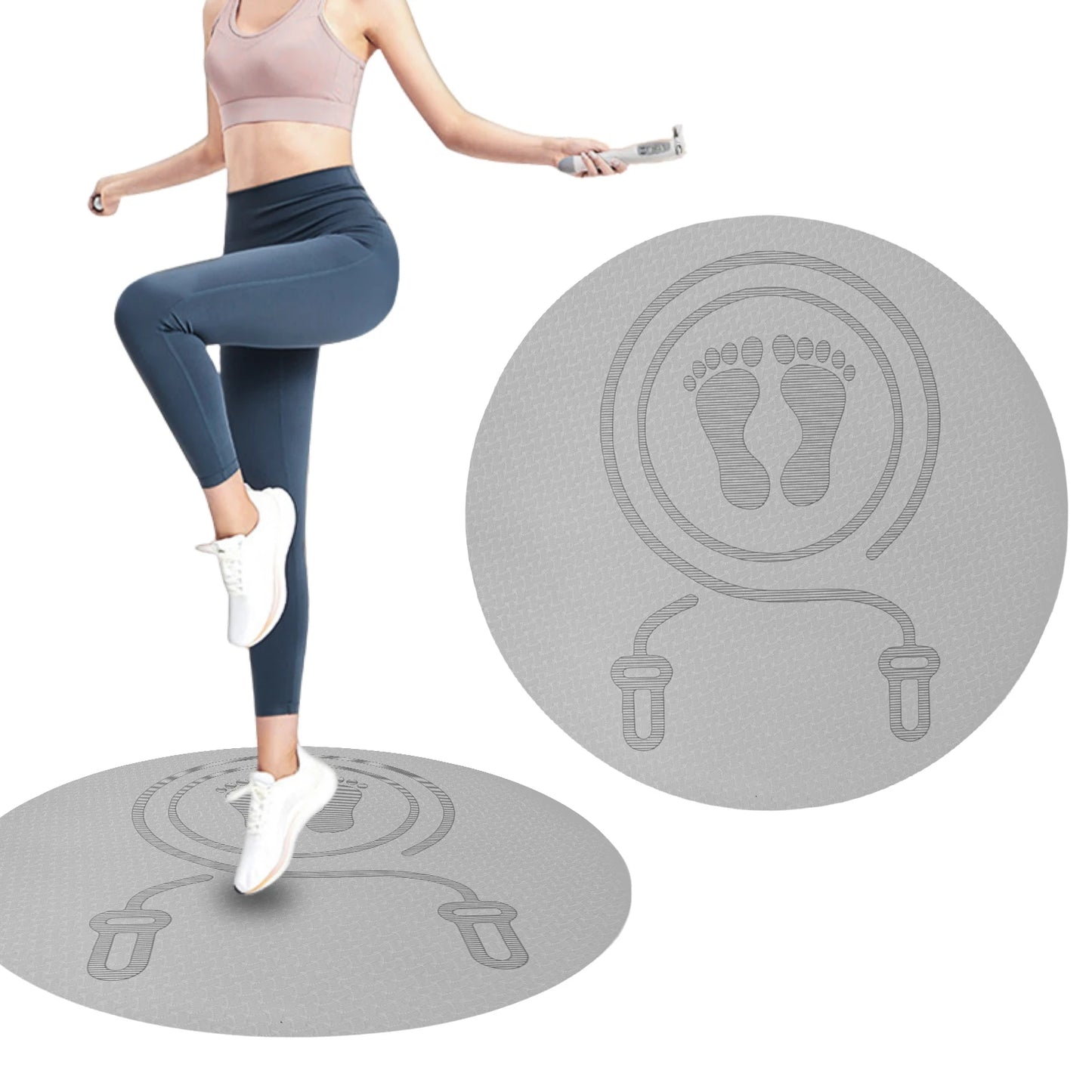 Outdoor Indoor Jump Rope Mat Shock Absorption And Sound Insulation Household Mute Blanket Thickening Fitness Sports Yoga Mat