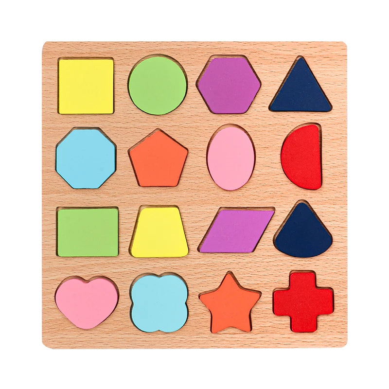 Kids Alphabetic Arithmetic Number Geometric Shapes Wooden Puzzle Preschool Learning Educational Game Toy for Children