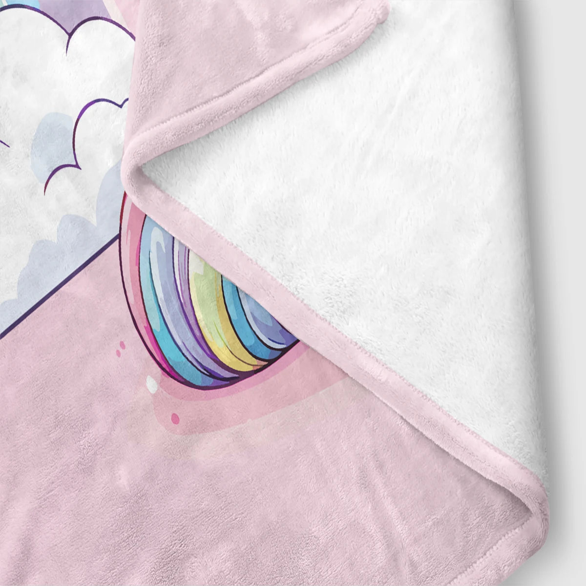 1PC cartoon unicorn and rainball pattern printed blanket, suitable for sofas, beds, travel, camping chairs, warm plush blanket