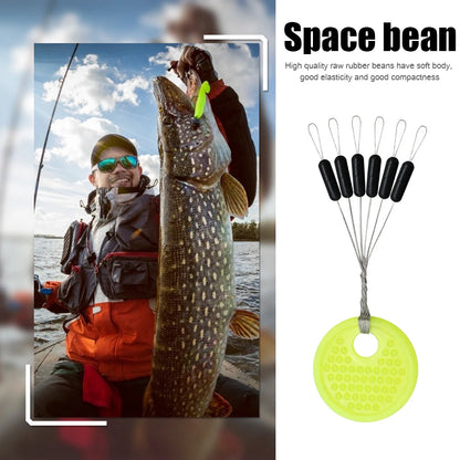 60pcs 10 Group Set Rubber Space Beans Stopper for Fishing Bait Fish Float Tools