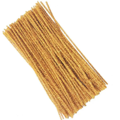 100pcs Glitter Chenille Stems Pipe Cleaners Plush Tinsel Stems Wired Sticks Kids Educational DIY Craft Supplies Toys Craft Xmas