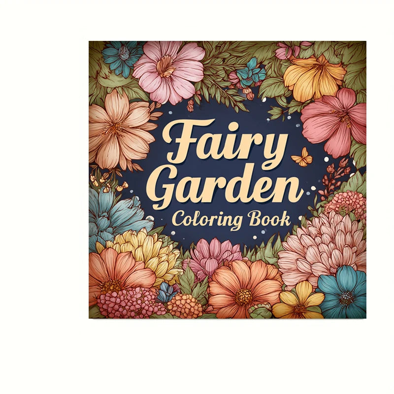 28 Pages Original Fairy Garden Coloring Book for Adult | Colouring Book, Drawing Supplies for Christmas, Thanksgiving, Halloween