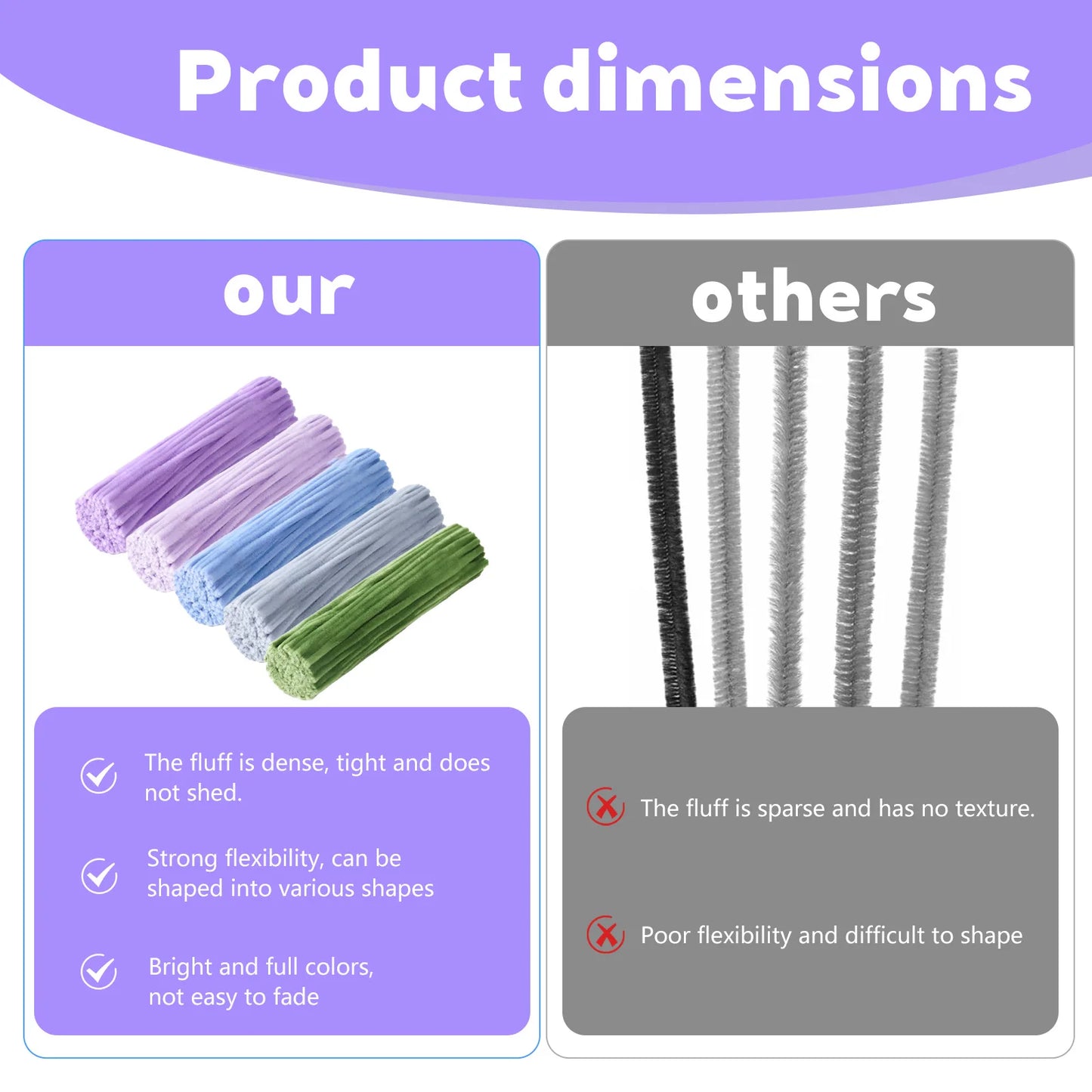 Pieces Of Pipe Cleaners For Crafts, Colored Pipe Cleaner Flower Set, Flexible Pipecleaners For Flower Diy Craft Kit Gift