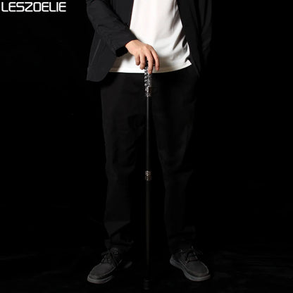 Silver Black Resin Skull Head Walking Stick Fashion Decorative Religious Women's Halloween Cosplay Canes Man's Walking Sticks