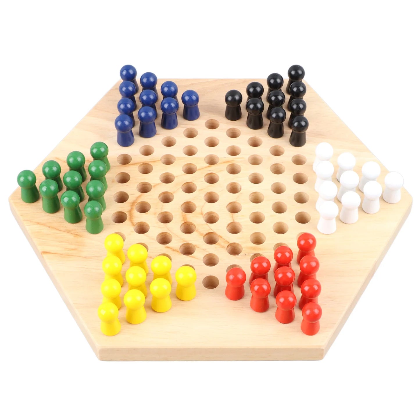 Chinese Checkers Set With Multiple Chess Pieces Wooden Board Interactive Children Adult Chess Game Traditional Chinese Checkers