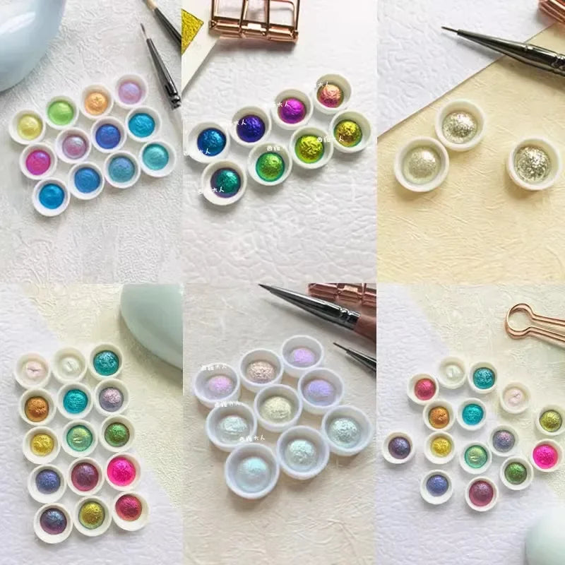 30 Color Conventional Color-changing Pearlescent Pigment Hand-painted Water Color Creation Calligraphy Painting Art Pigment