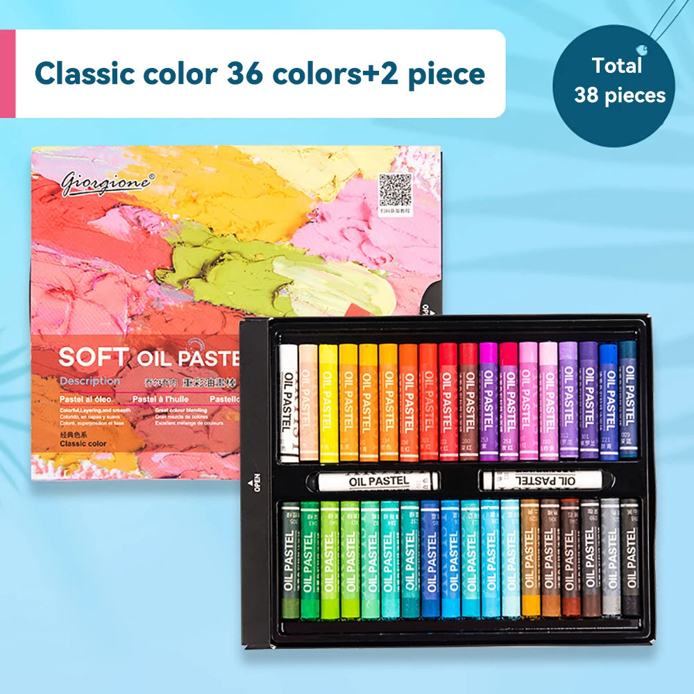 Artist Soft Oil Pastel Set 12/25/38/50 Colors Professional Painting Drawing Graffiti Art Crayons Washable Round Non Toxic Sticks