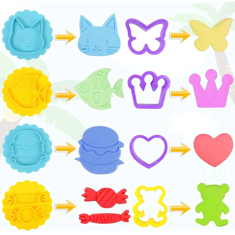 Funny Ice Cream Playdough Mold Kids DIY Toys 3D Rabbit Butterfly Popsicle Clay Dough Plasticine Mould Boys Girls Party Favor