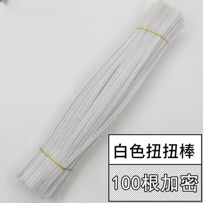 100pcs Chenille Stems Toy DIY Strips Twist Bar Anvil Wire Craft Pipe Creative Hobby Children Plush Stick Pipe Cleaners DIY Craft