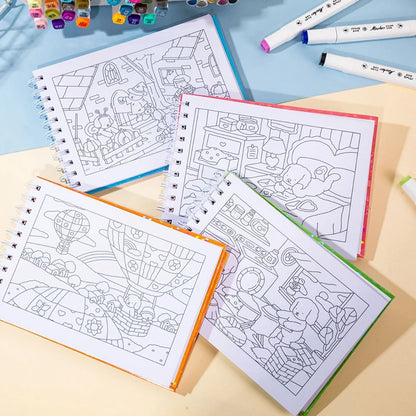 1Pc Cute Animal Coloring Book Kids Animal Theme Graffiti Painting Book Bobbie Goods Coloring Book Students Gifts random color