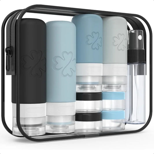 18 Pack Travel Bottles for Toiletries Silicone TSA Approved Travel Size Containers for Toiletries Leak Proof Refillable Travel