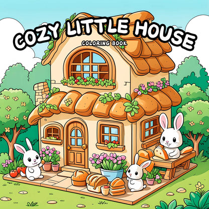 COZY LITTLE HOUSE Coloring Book for Adults Cute Drawing Book Perfect Gift for Party and Birthday