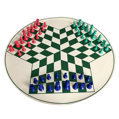 Three Player International Chess Checker Pieces With Chess Board Chess Set Checkers Chess Board Game