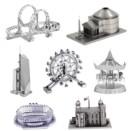 World Architecture 3D Metal Puzzle  Tower model DIY Laser Cut Jigsaw Model For Adult kid Educational Toys Desktop decoration