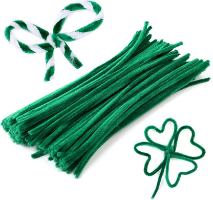 200 Pieces Pipe Cleaners Chenille Stems for Christmas Supplies Decorations, 11.81 Inches by 6 mm, Red and Green
