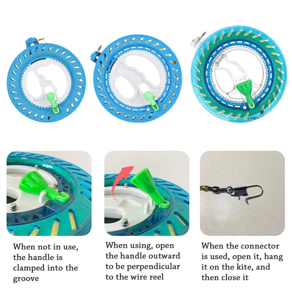 1PC Hot Sale Outdoor Kite Line Winder Winding Reel Grip Wheel Kite Flying Tool Plastic Twisted String Line Wheel Kids Fun Toys