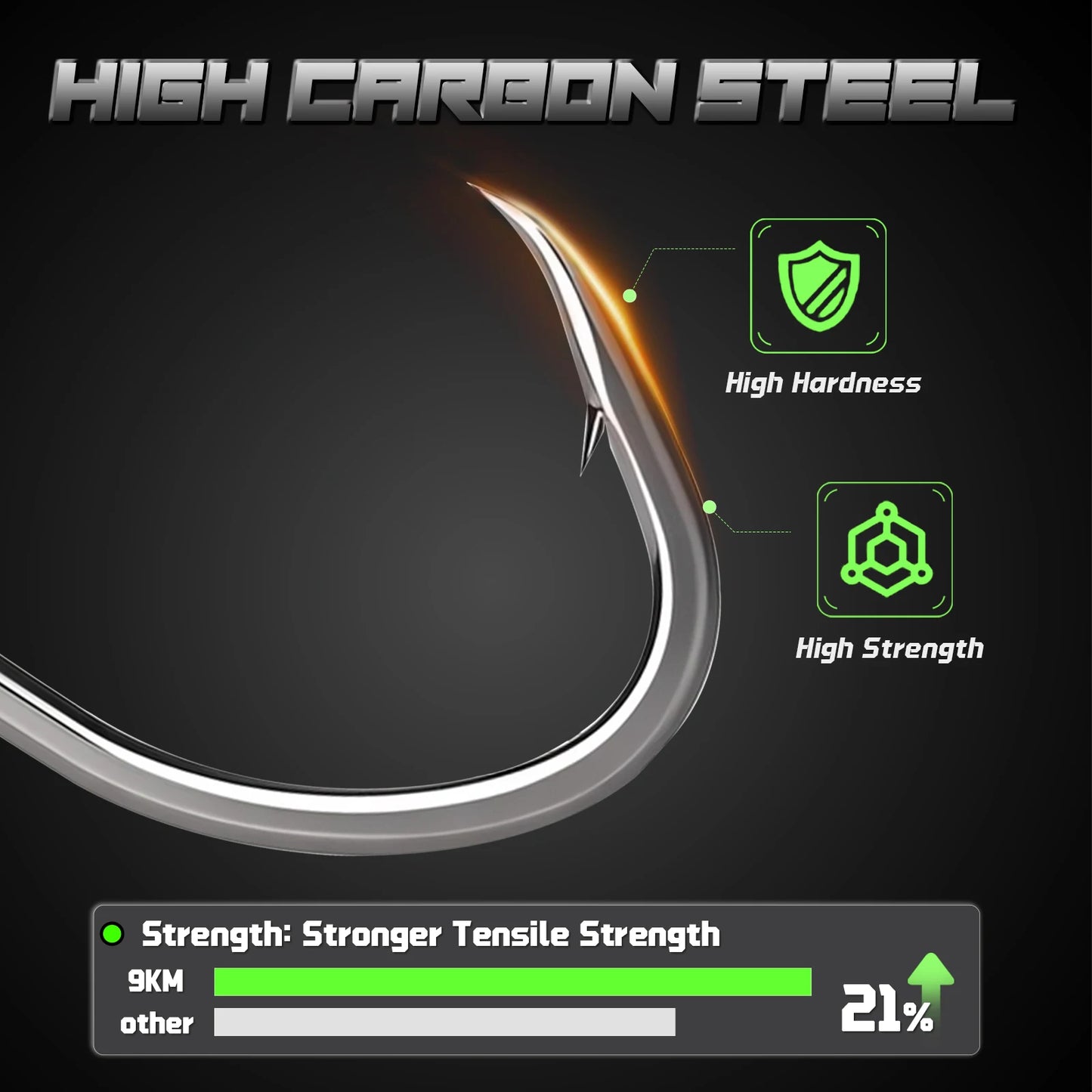 9KM 50~200Pcs PTFE Coating Sharp Fishing Hooks High Carbon Fishing Barbed Carp Hooks, Fishing Tackle Accessories