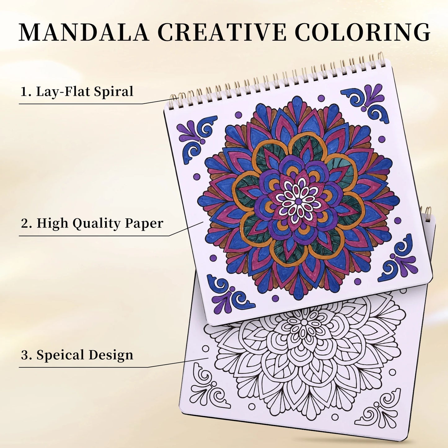 Beautiful Mandala Adult Coloring Book for Relaxation, Coloring Books with Inspirational Quotes Making it a Great Gift,