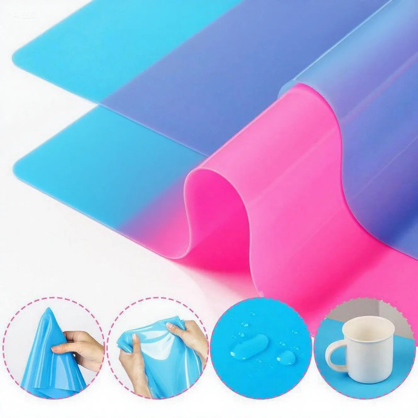 Silicone Mat for Resin Molds, 1 PCS 15.7" x 11.7" Playdough Mat, Silicone Mats for Crafts, Jewelry Resin Molds Mats, for Resin