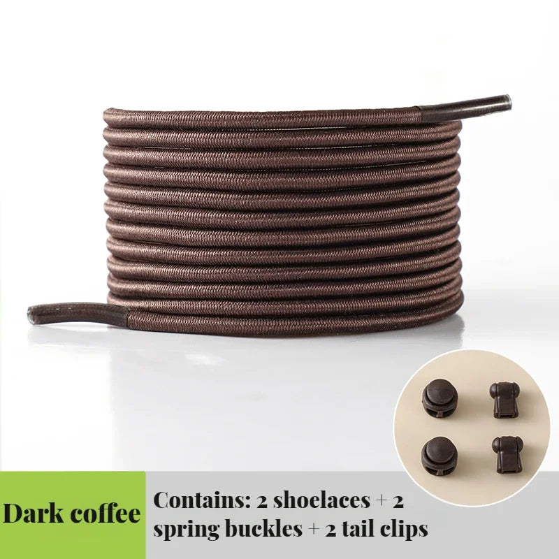 NEW Elastic Round Tennis Laces Without Ties Shoelaces Sneakers Quality Lock Shoe Laces Adult Kids Rubber Bands for Shoes 1Piar