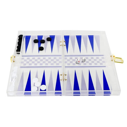 Backgammon Board Game Travel Set Portable Strategy Board Game Playing Dices Cups